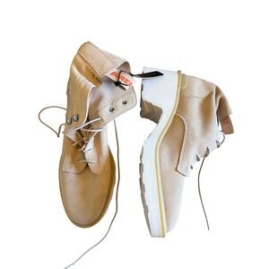 Sorel Brex Boot Lace Waterproof Suede Platform Boots Tan NL4875-209 Womens 11